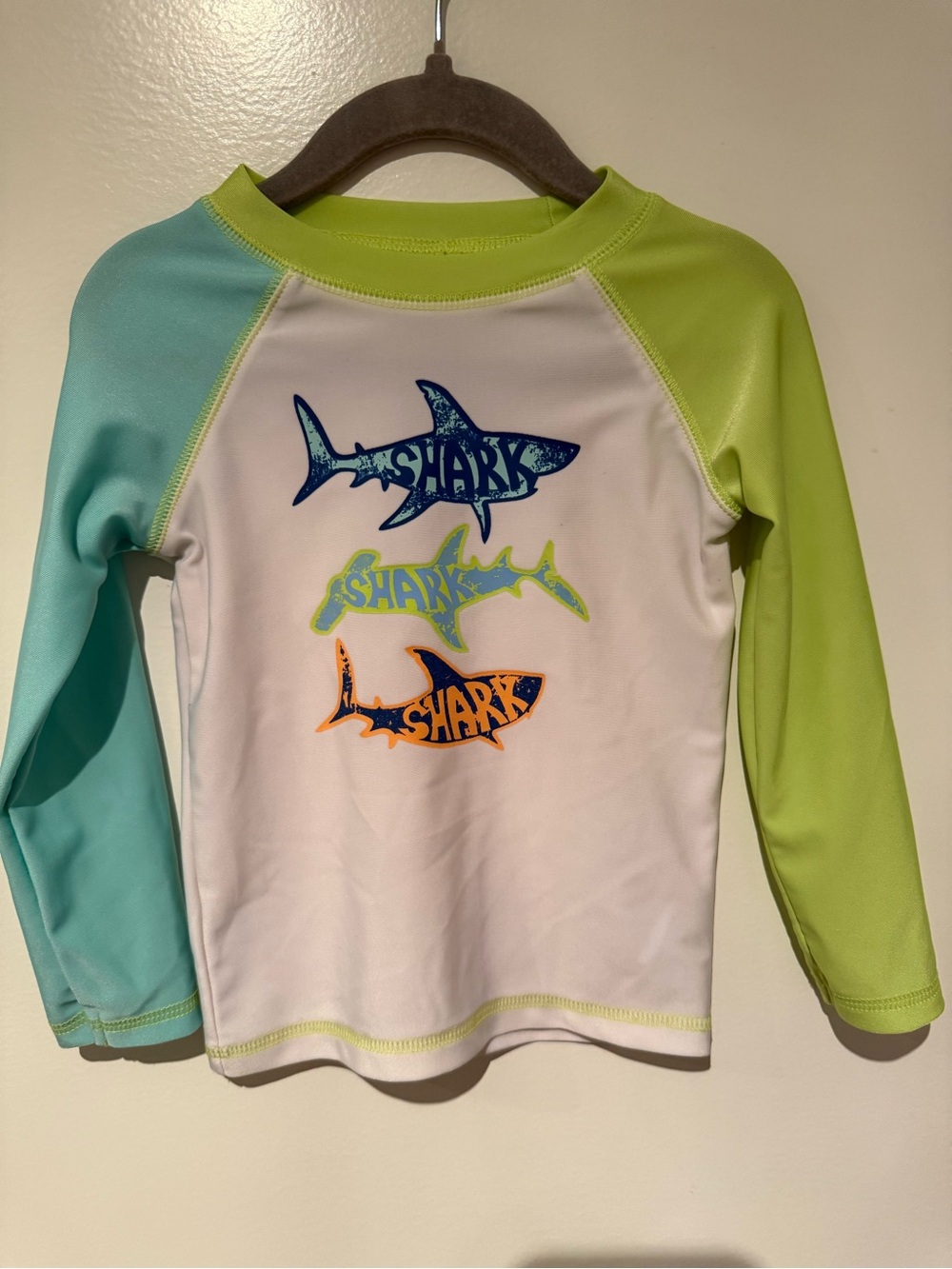 George Toddler Boys Long Sleeve Shark Rash Guard Swim Shirt Size 3T